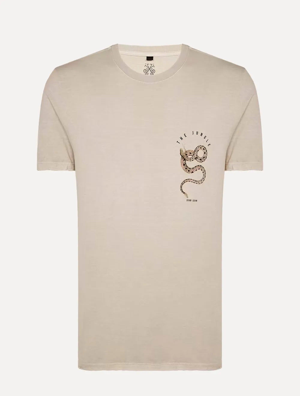 Camiseta John John Masculina Regular Snake Jungle Caqui Escuro