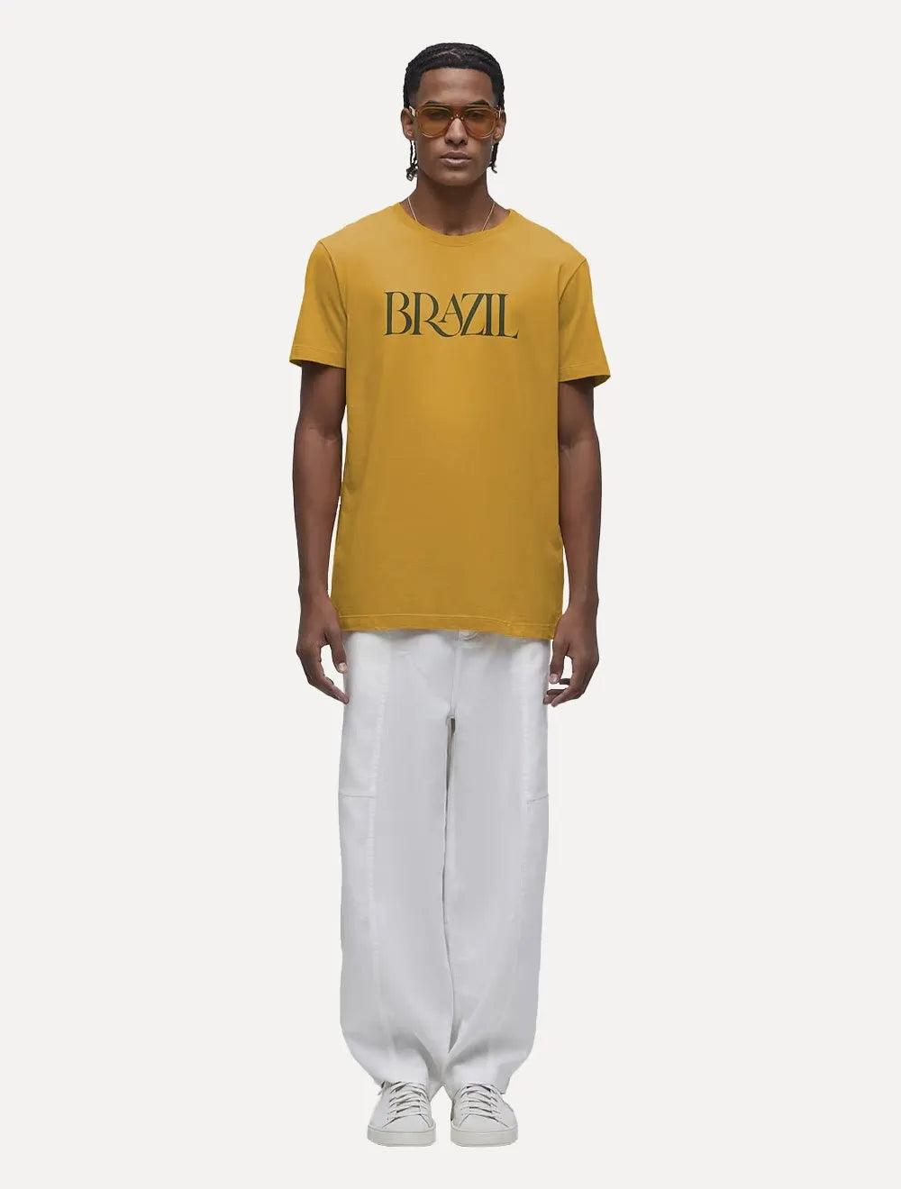 Camiseta Osklen Masculina Slim Vintage Arpoador Sunshine Amarelo Escuro