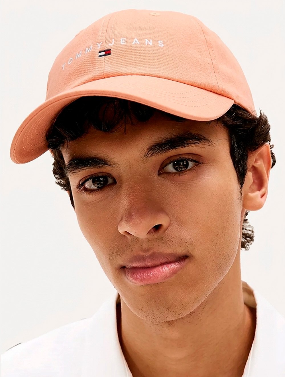 Boné Tommy Jeans Masculino Linear Logo Salmão