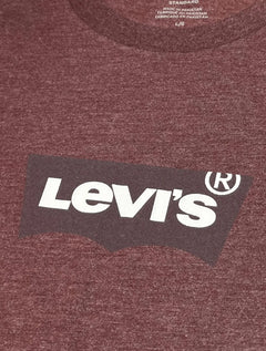 Camiseta Levis Masculina Logo Pequeno Batwing Classic Vermelha Escura