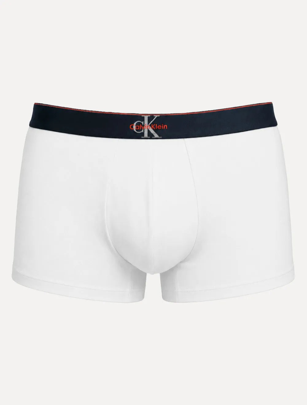 Cueca Calvin Klein Low Rise Trunk Cotton New Re Issue Red Logo Branca