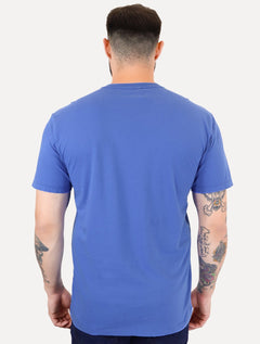 Camiseta Tommy Jeans Masculina Regular Jersey C-Neck Flag Azul Médio