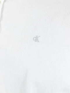 Camisa Calvin Klein Jeans Masculina Manga Curta Básica Logo Peito Branca