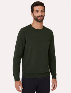 Suéter Dudalina Masculino Tricot Crewneck Básico Verde Militar