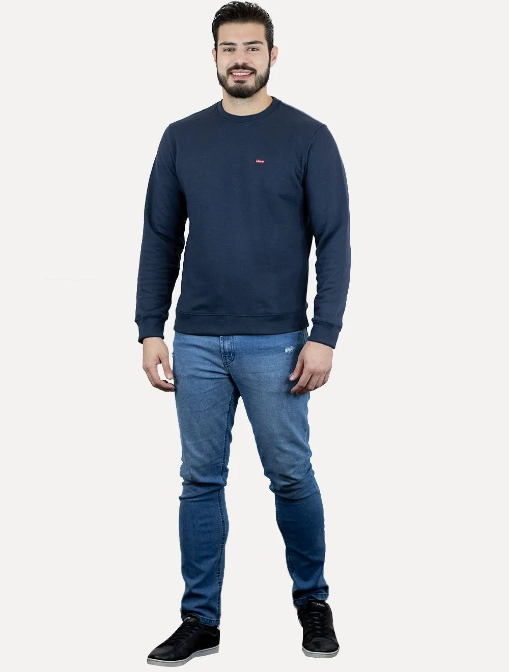 Moletom Levis Masculino Crewneck Original Batwing Azul Marinho