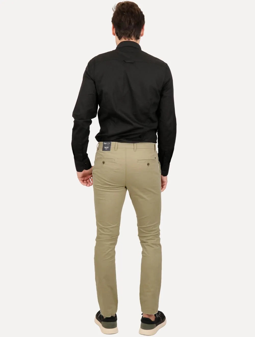 Calça Tommy Hilfiger Masculina Slim Bleeker THFlex Chino Stretch Cáqui