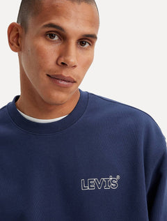 Moletom Levis Masculino Relaxed Crewneck Chrome Graphic Marinho