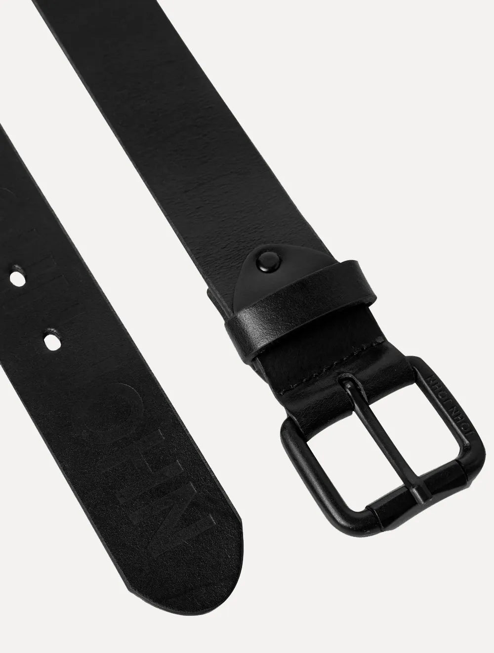 Cinto John John Masculino Couro Embossed Preto