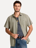 Camisa John John Masculina Relaxed Manga Curta Cotton Verde Claro