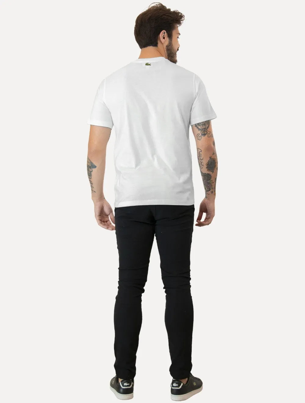 Camiseta Lacoste Masculina Regular Fit Croco Summer Logo Branca