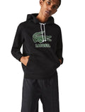 Moletom Lacoste Masculino Hoodie Crackled Crocodile Logo Preto