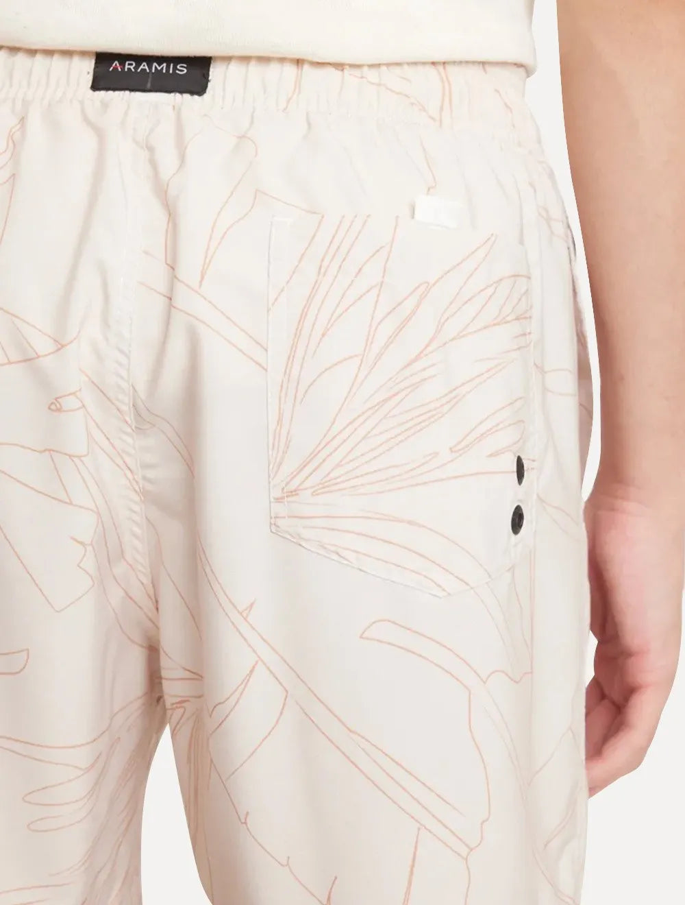 Short Aramis Masculino D'Água Estampado Traços Cáqui Claro