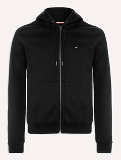 Moletom Tommy Hilfiger Masculino Flag Logo Zip-Through Hoody Preto