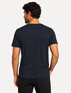 Camiseta Dudalina Masculina Essentials Modal Logo Azul Petróleo