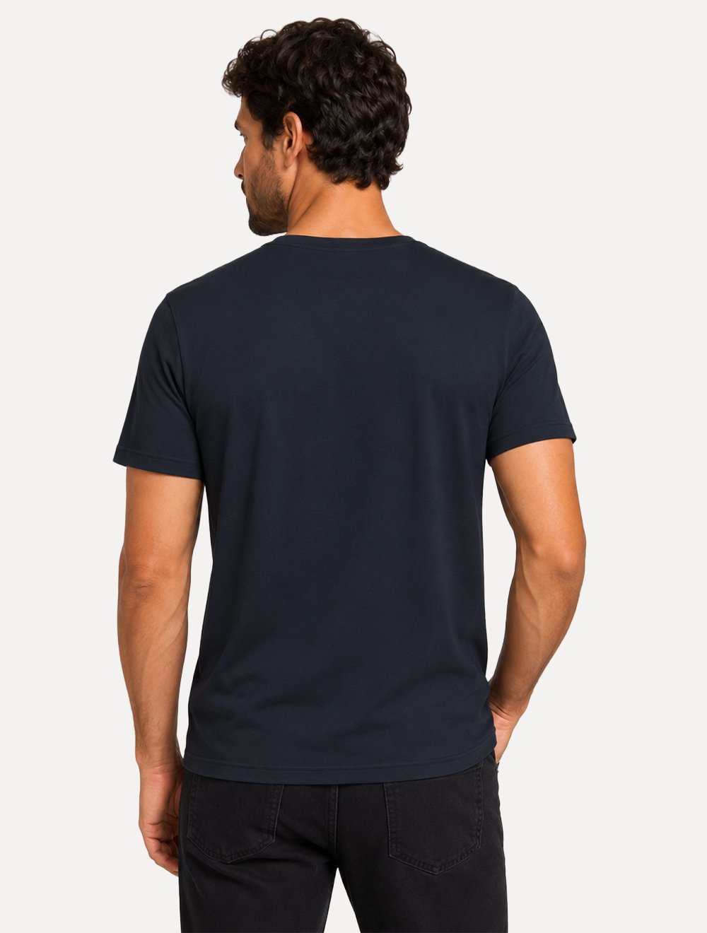 Camiseta Dudalina Masculina Essentials Modal Logo Azul Petróleo