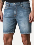 Bermuda Calvin Klein Jeans Masculina 5 Pockets Azul Médio
