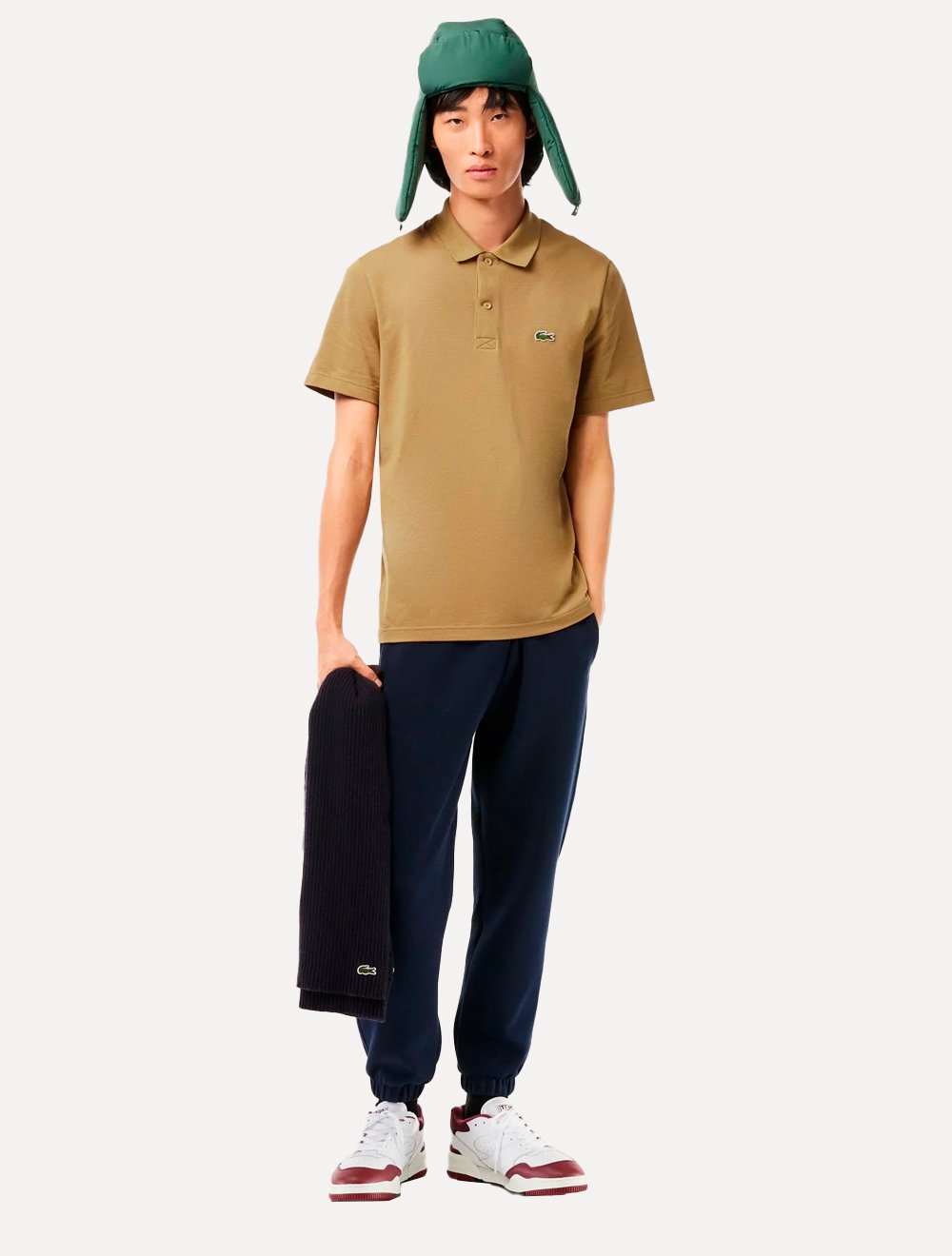 Polo Lacoste Masculina Regular Classic Stretch Marrom