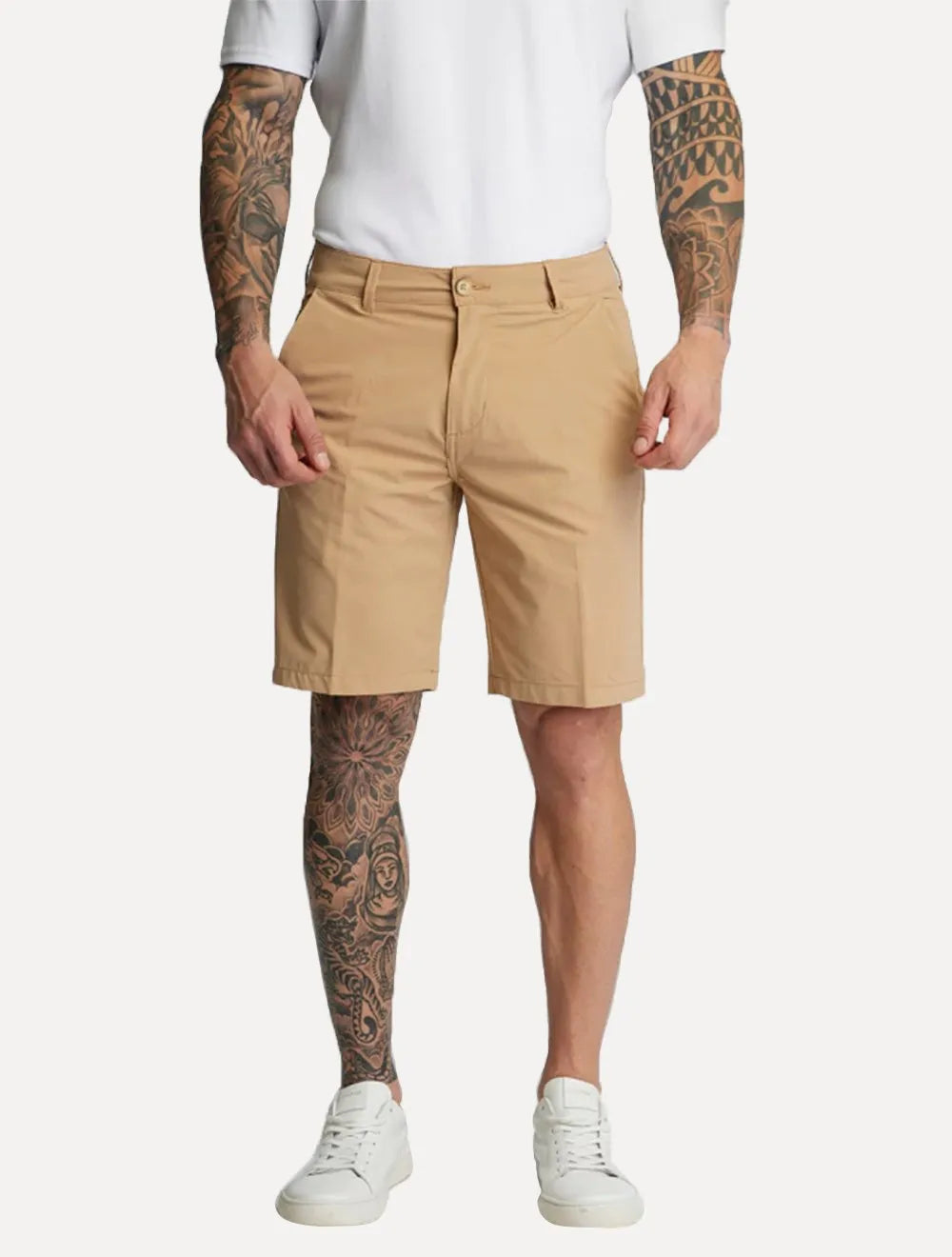 Bermuda King & Joe Masculina Casual Techno Flex Cáqui