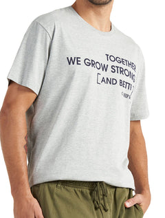 Camiseta Colcci Masculina Regular Grow Strong Cinza Mescla