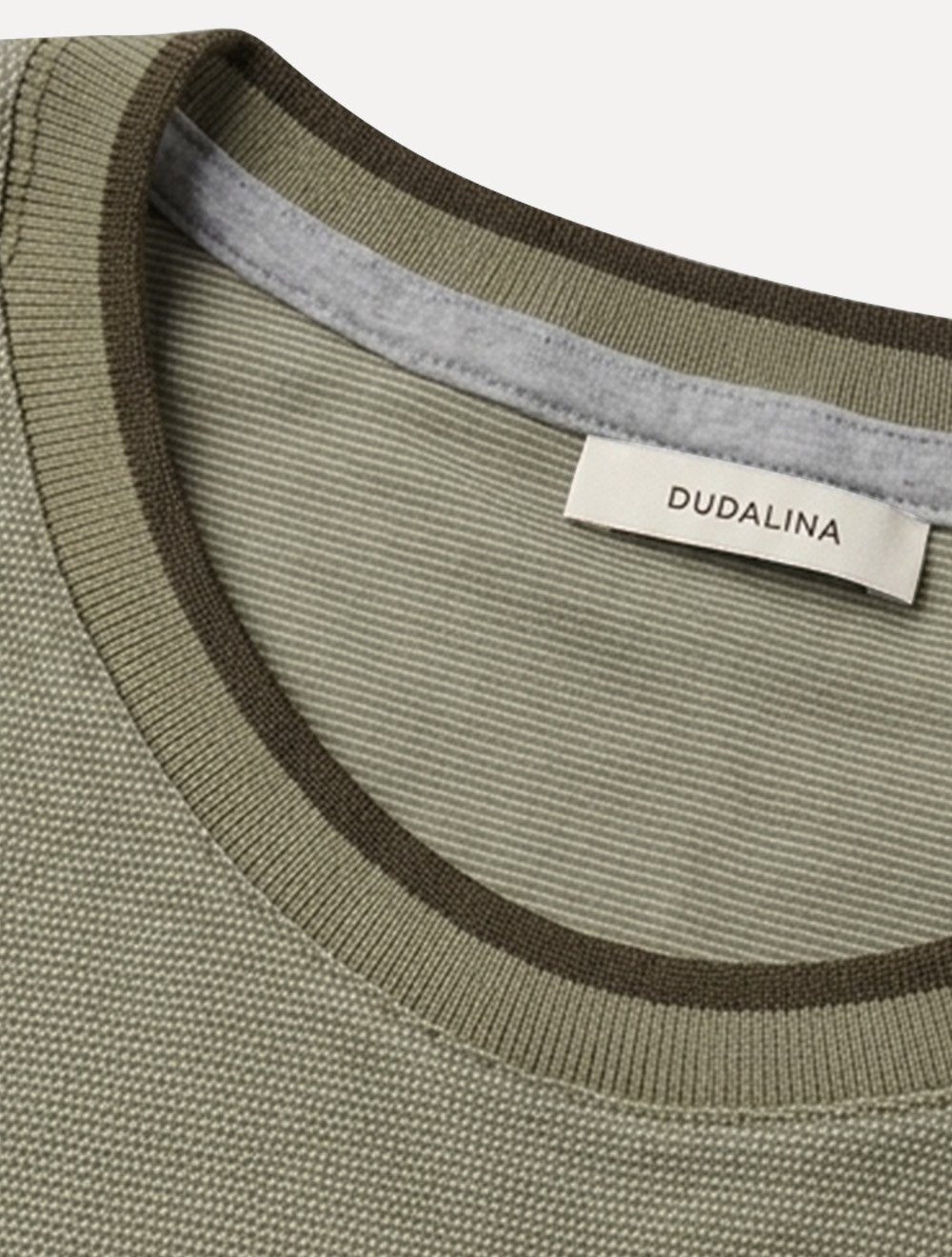 Camiseta Dudalina Masculina Regular Binada Friso Cáqui Escuro