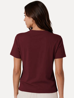Camiseta Guess Feminina Los Angeles Embroidery Logo Vermelho Escuro