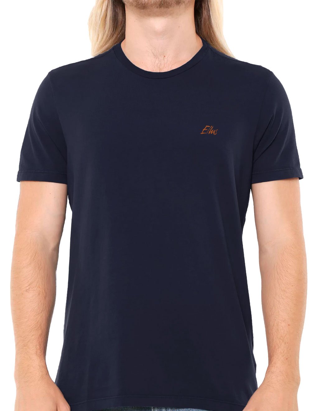 Camiseta Ellus Masculina Cotton Fine Aquarela Classic Azul Marinho