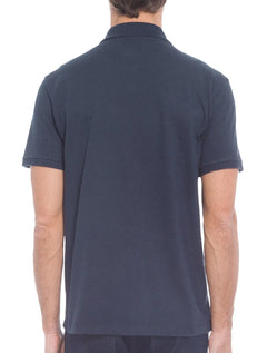 Polo John John Masculina New Simple Logo Azul Escuro