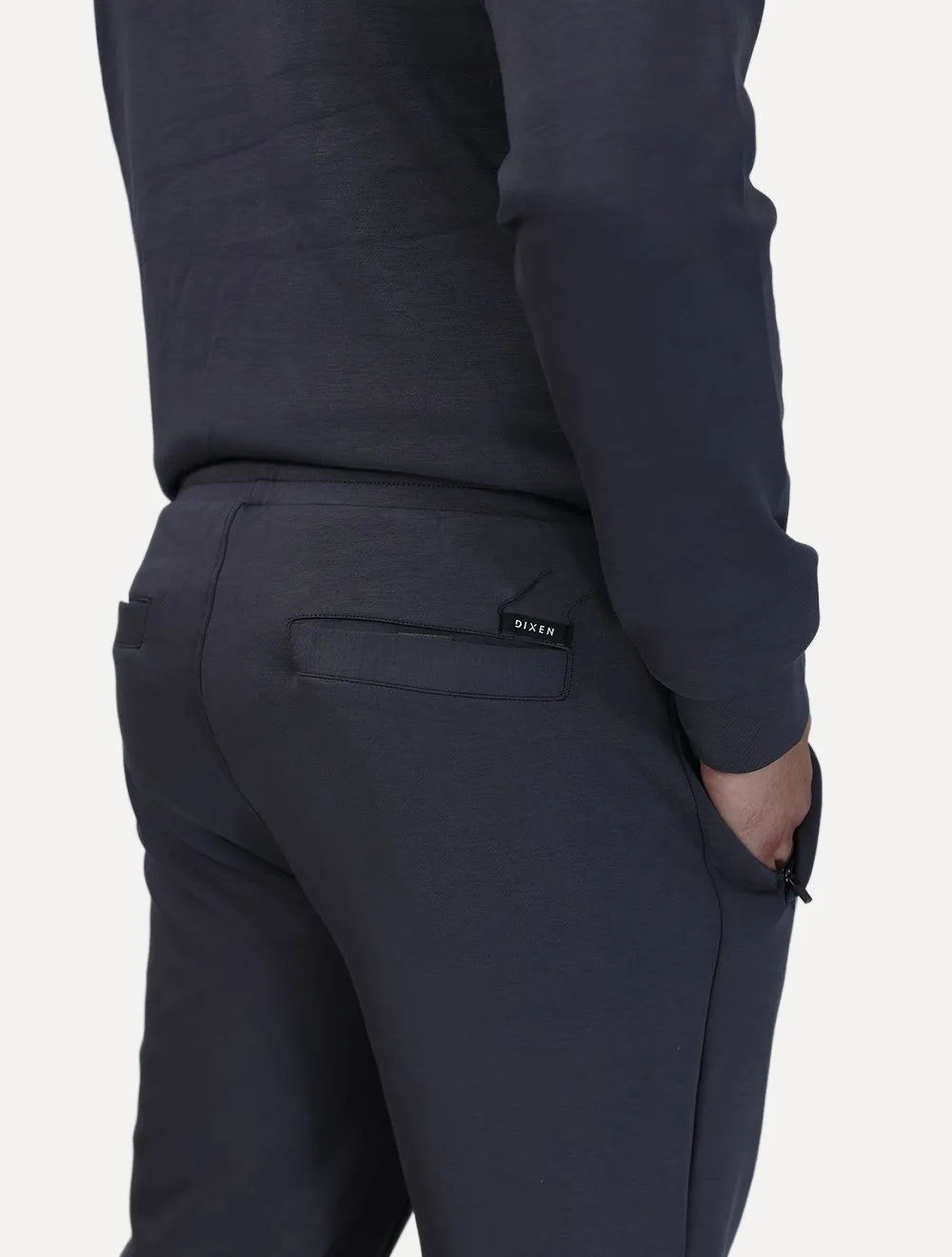 Conjunto Dixen Agasalho Moletom Jaqueta com Zíper Capuz Cinza