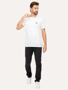 Camiseta Tommy Hilfiger Masculina Roundle Logo Chest Branca