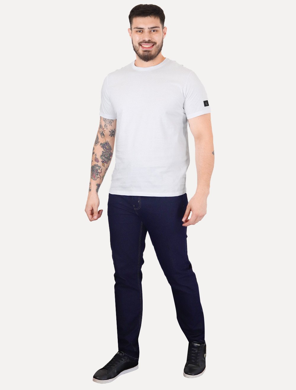 Camiseta Calvin Klein Jeans Masculina Patch CK Lateral Branca