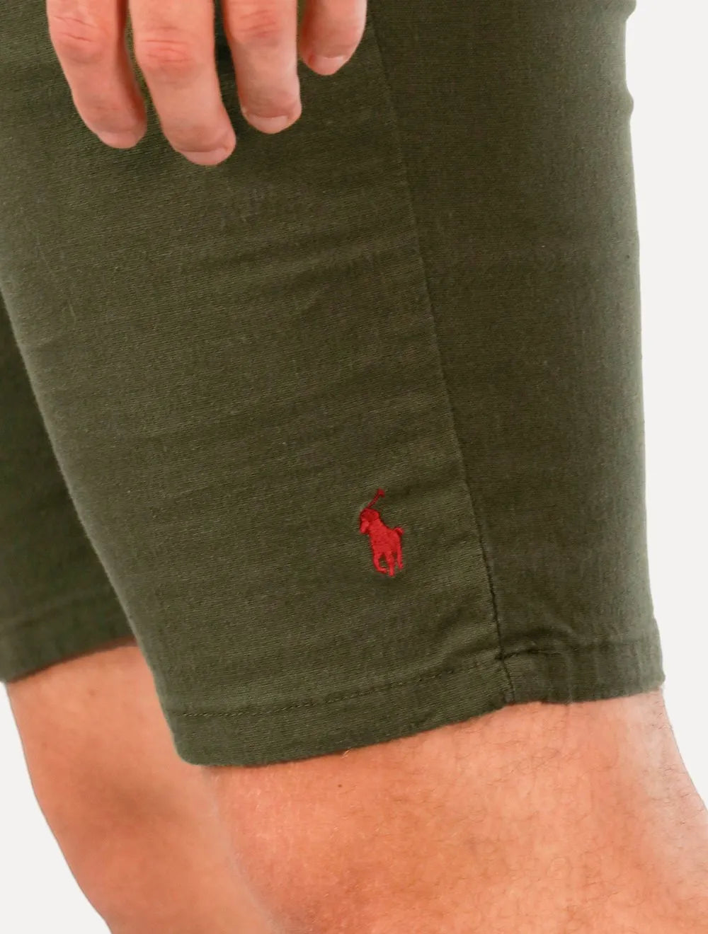 Bermuda Ralph Lauren Masculino Linho Red Icon Verde Militar