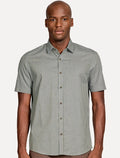 Camisa Aramis Masculina Manga Curta Regular Mini Xadrez Verde/Cinza