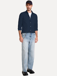 Camisa John John Masculina Slim Dark Azul Marinho