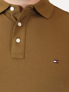 Polo Tommy Hilfiger Masculina Slim Piquet 1985 Marrom