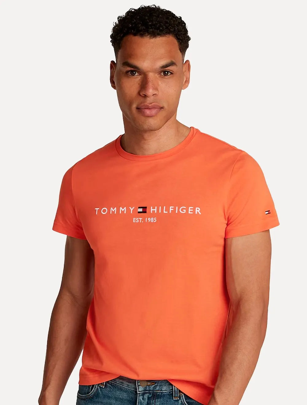 Camiseta Tommy Hilfiger Masculina Core Logo Tee Laranja