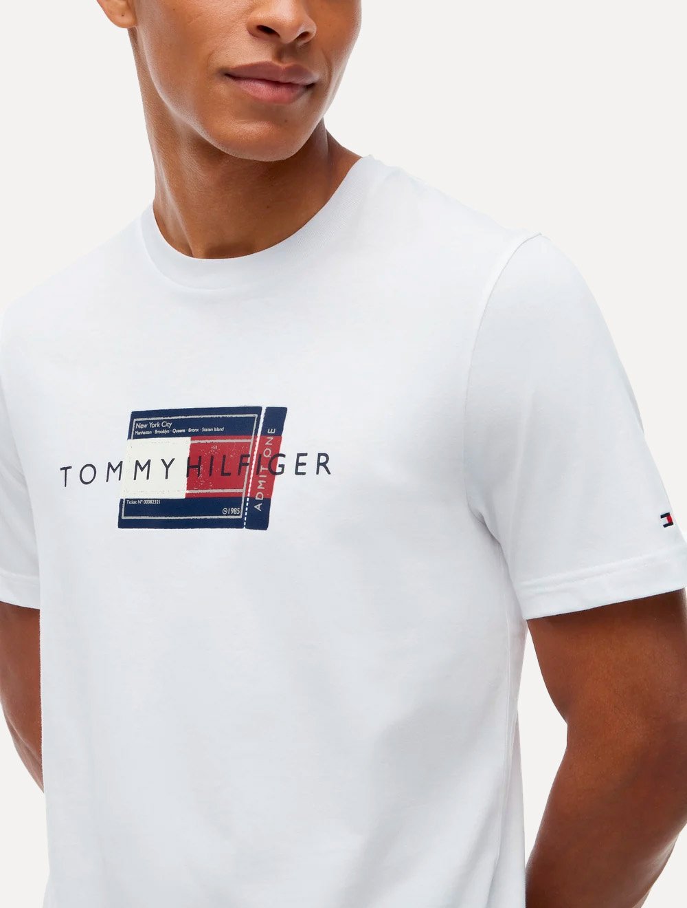 Camiseta Tommy Hilfiger Masculina Ticket Graphic NYC Branca