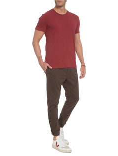 Camiseta Ellus Masculina Cotton Fine Classic Logo Mescla Vermelha