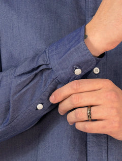 Camisa Tommy Hilfiger Masculina Regular Core Oxford Marinho Mescla