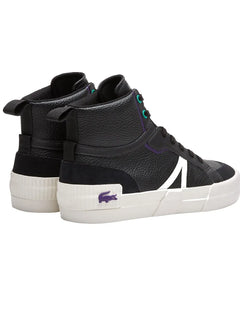 Tênis Lacoste Masculino Couro Sneaker L004 Blk/Off Wht Preto