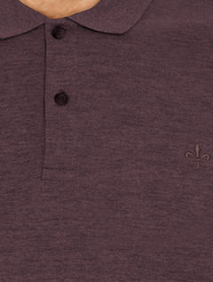 Polo Dudalina Masculina Piquet Basica Logo Bordado Roxo Escuro