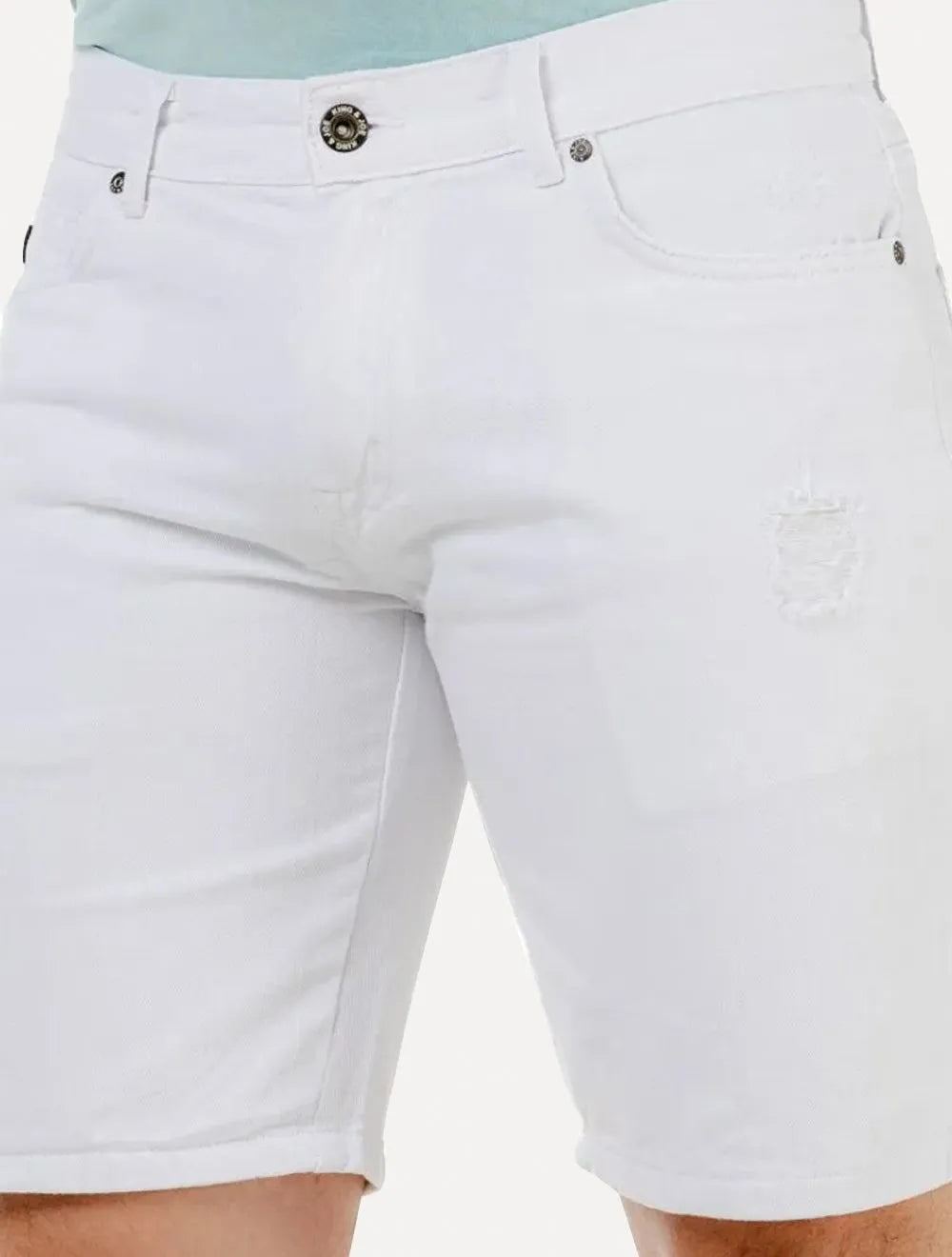 Bermuda King & Joe Masculina Sarja Slim Branca