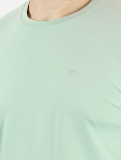 Camiseta Ellus Masculina Cotton Slim Easa Mono Verde Claro