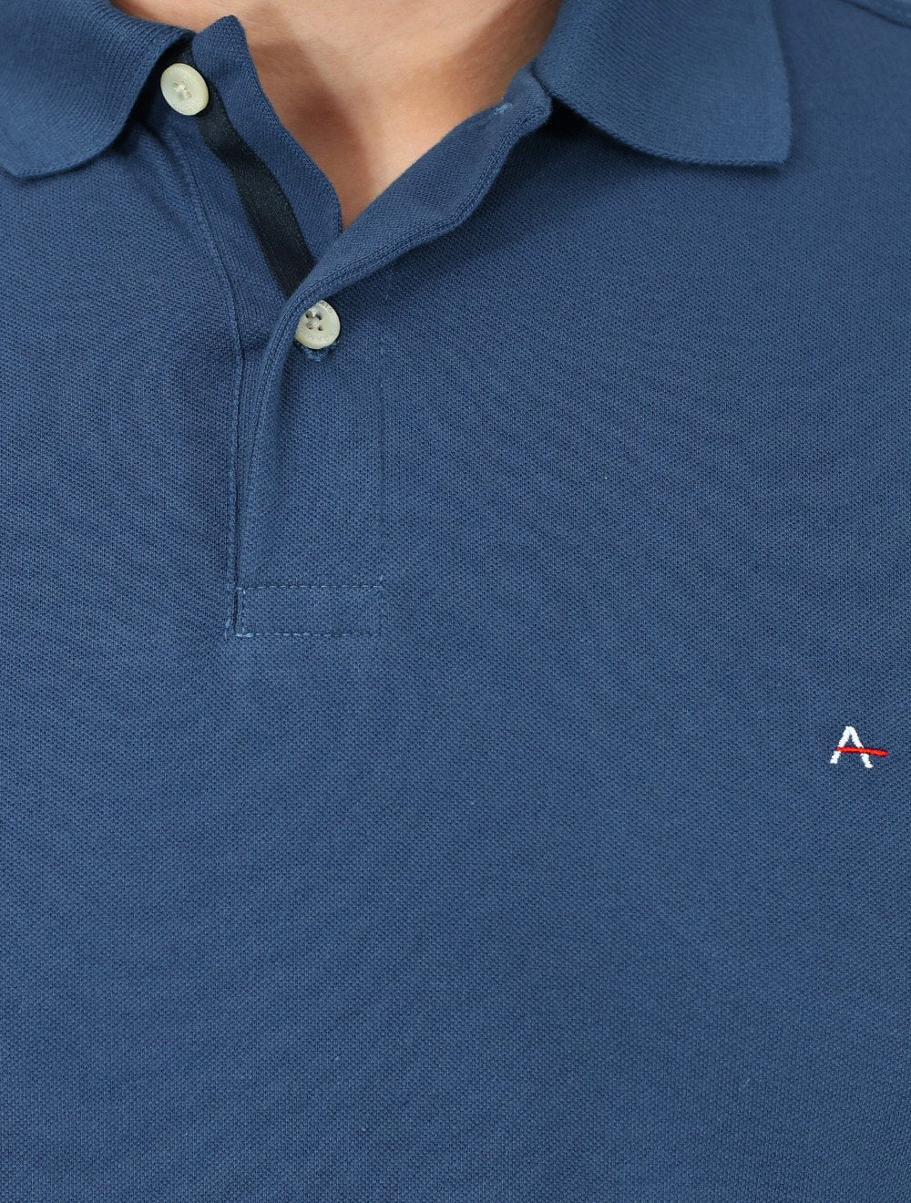 Polo Aramis Masculina Piquet Inner Detail Light Logo Azul Indigo