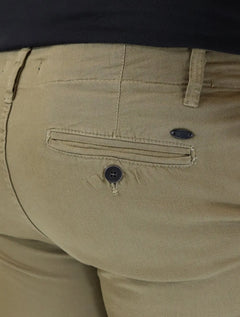 Calça Aramis Masculina Chino Sarja Classica Button Verde Militar