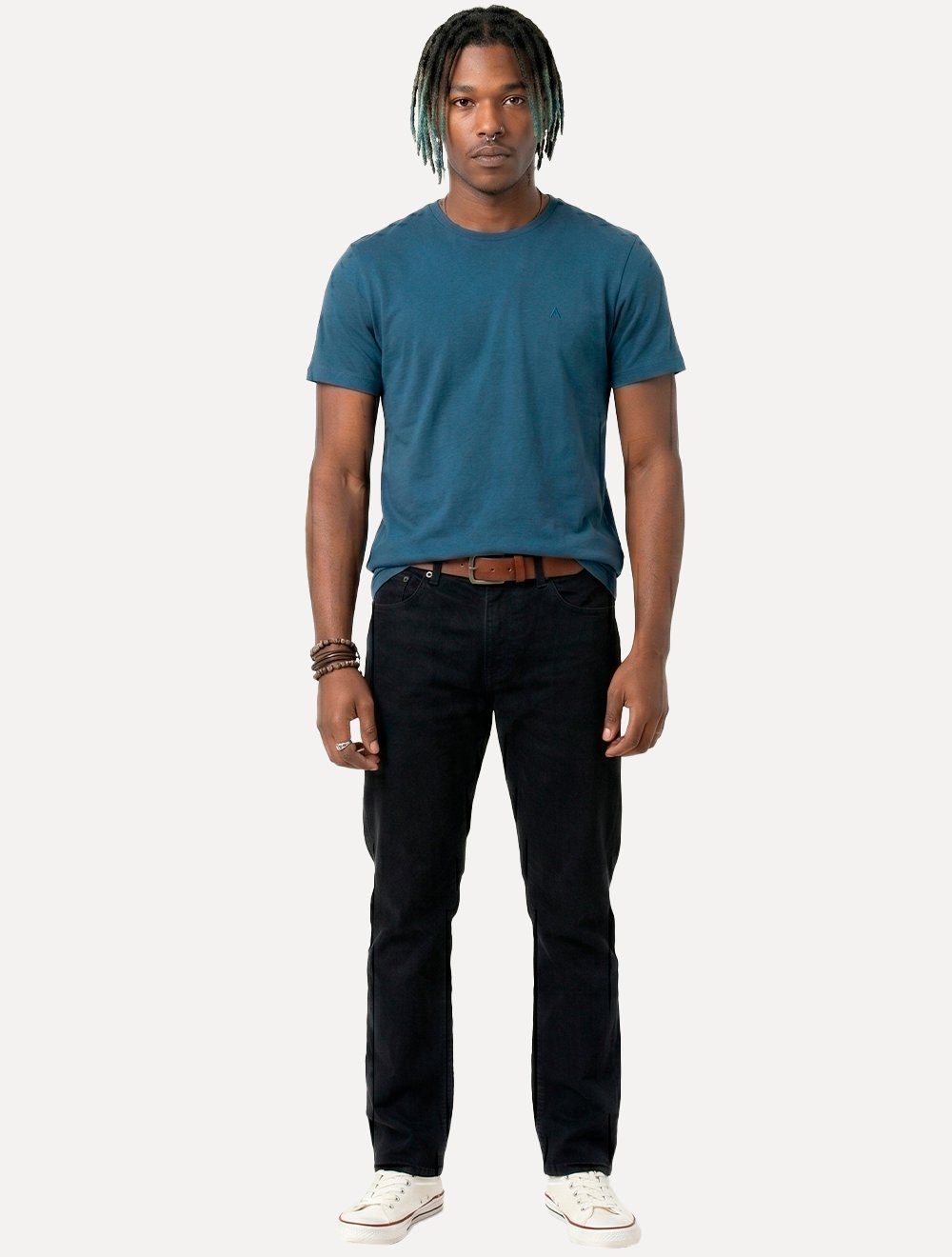 Camiseta Aramis Masculina Basic Lisa Mono Icon Azul Índigo