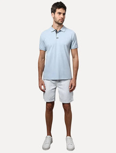 Bermuda Calvin Klein Jeans Masculina Cadarço Cotton Azul Claro