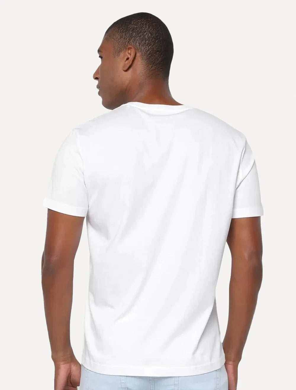 Camisetas Calvin Klein Underwear Masculinas C-Neck Branca e Preta Pack 2UN