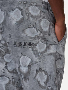 Bermuda John John Moletom Masculina Regular Splash Cinza Médio