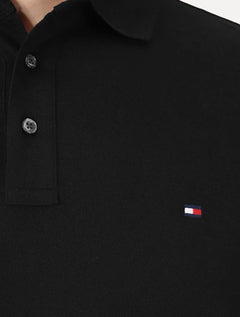 Polo Tommy Hilfiger Masculina Slim Piquet 1985 Preta