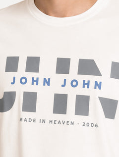 Camiseta John John Masculina Slim Fit Street Off White